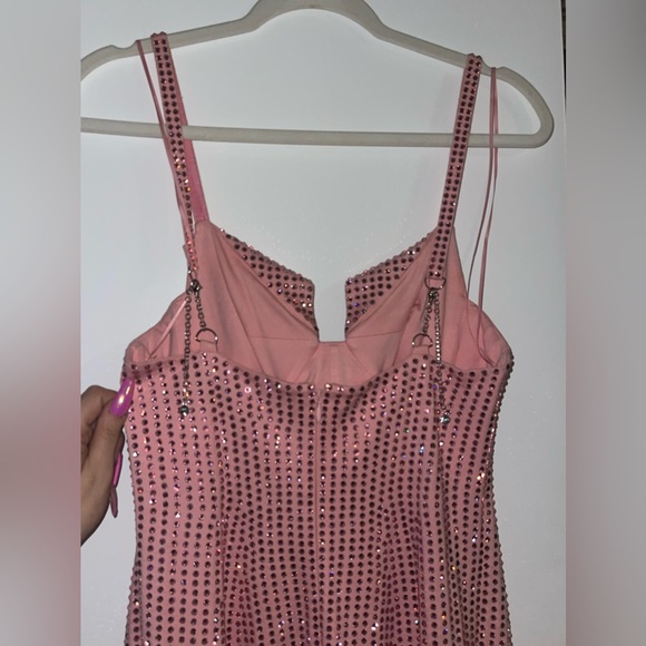 AREA PINK CRYSTAL EMBELLISHED GOWN DRESS - Picture 6 of 10